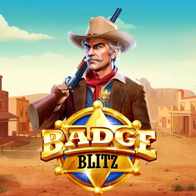 Badge Blitz slot logo by Pragmatic Play at Ninlay Casino